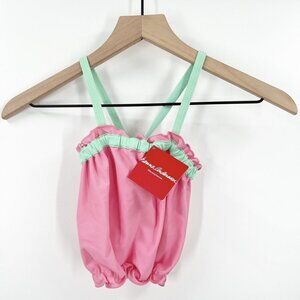 Hanna Andersson Pink Teal Swim Bikini Top